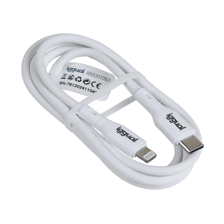 iggual cable USB-C/Lightning 100 cm blanco Q3.0 3A 2