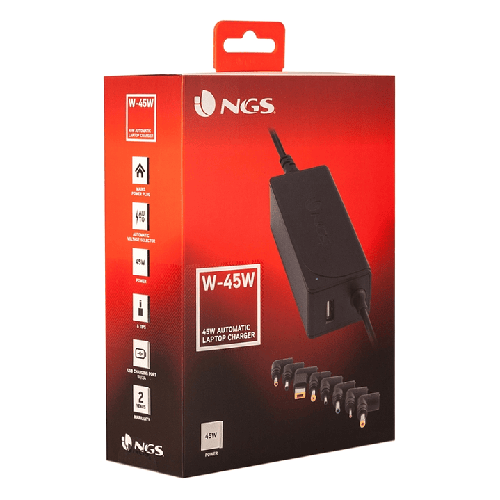 NGS  CARGADOR PARA PORTATIL 45W 3