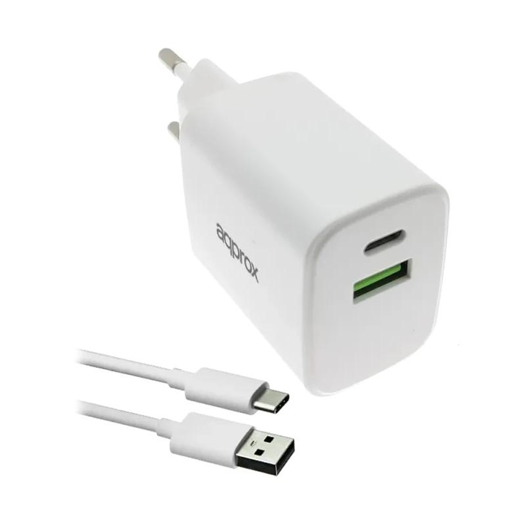 APPROX CARGADOR 35W QC 1 X USB A+ 1 X USB C+CABLE 1