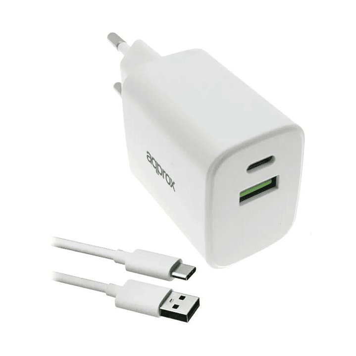 APPROX CARGADOR 35W QC 1 X USB A+ 1 X USB C+CABLE 1