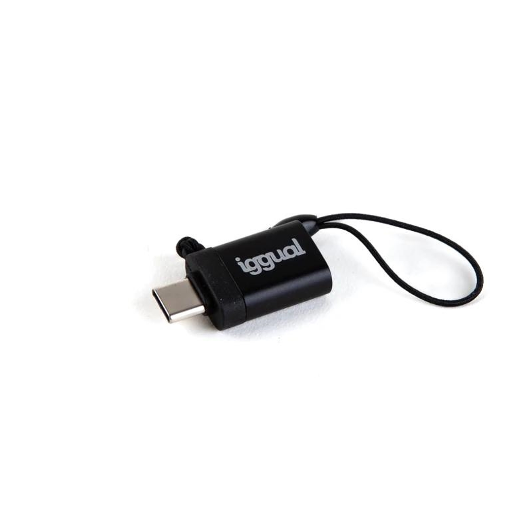 iggual Adaptador USB OTG tipo C a USB-A 3.1 negro 1