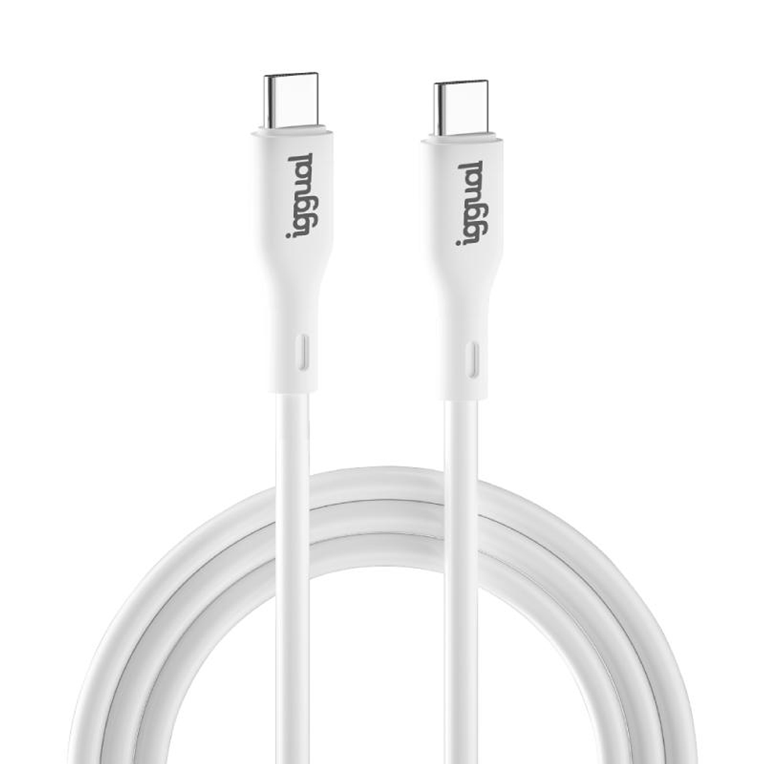 iggual Cable USB-C/USB-C 100 cm blanco Q3.0 3A 60W 1
