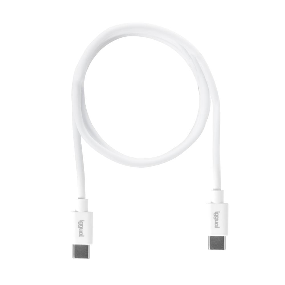 iggual Cable USB-C/USB-C 100 cm blanco Q3.0 3A 60W 2