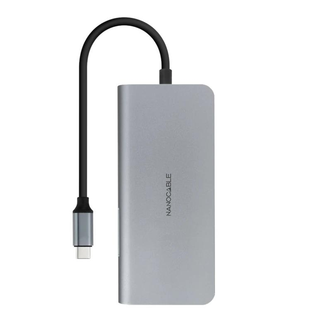 Nanocable Hub 8en1 USB-A+HDMI+USB-C PD+RJ45+TF+SD 2