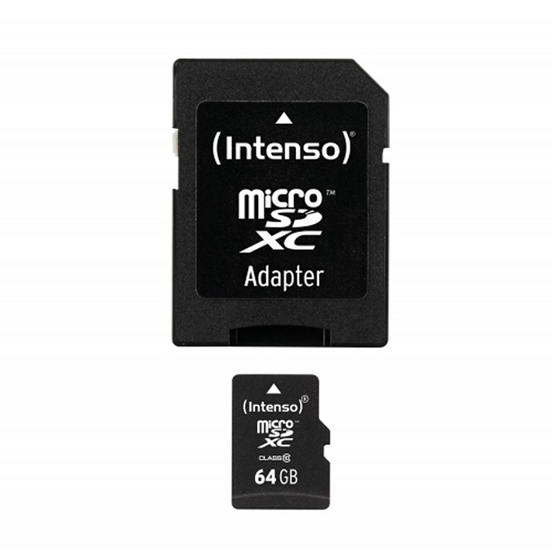 Intenso 3413490 Micro SD clase 10 64GB c/adapt 1