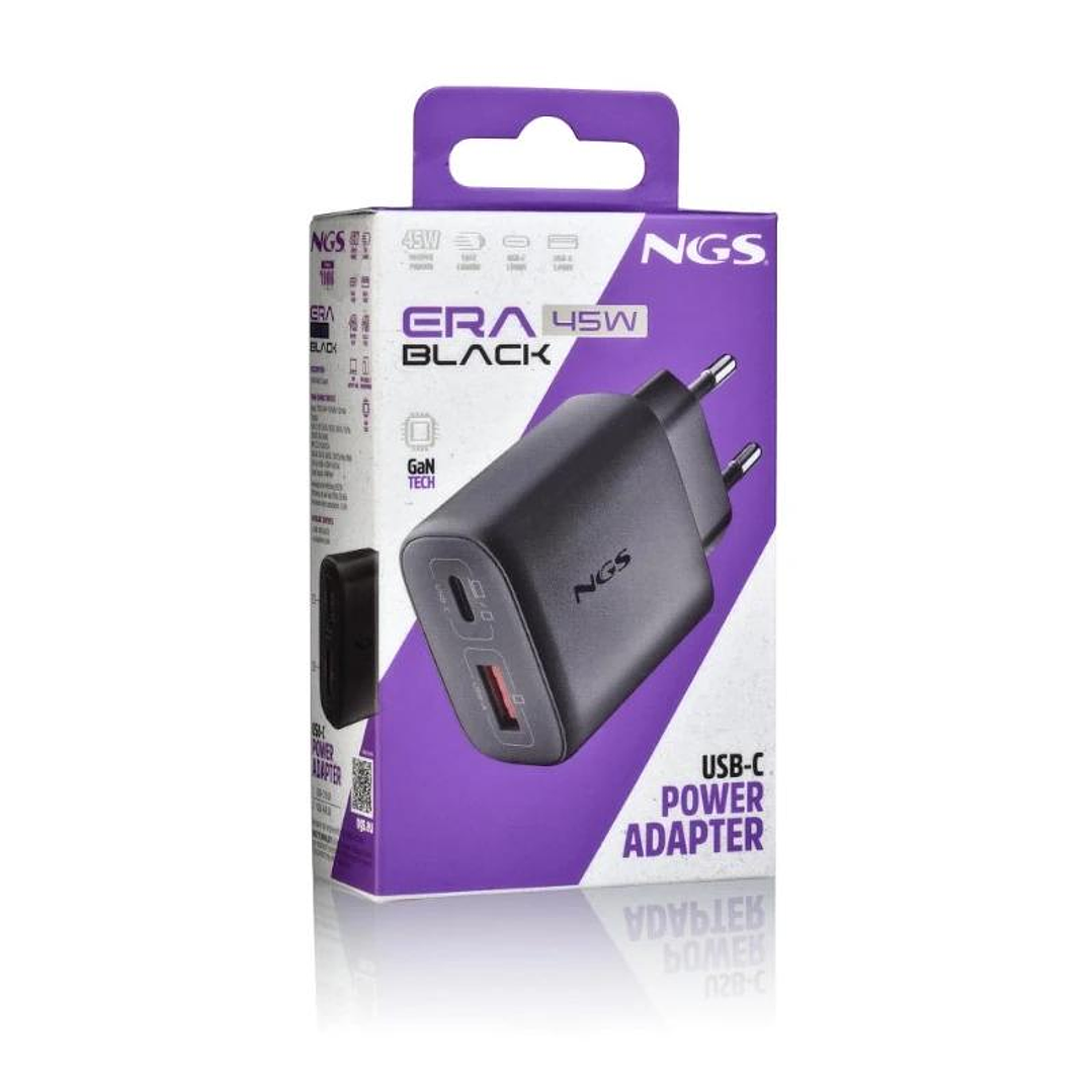 NGS CARGADOR GAN ULTRARAPIDO 45W USB-C+ USB-A 4