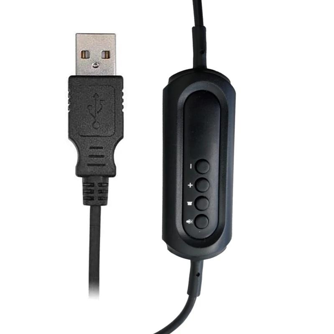EWENT EW3568 Auricular USB+micrófono cable  2,1m 2