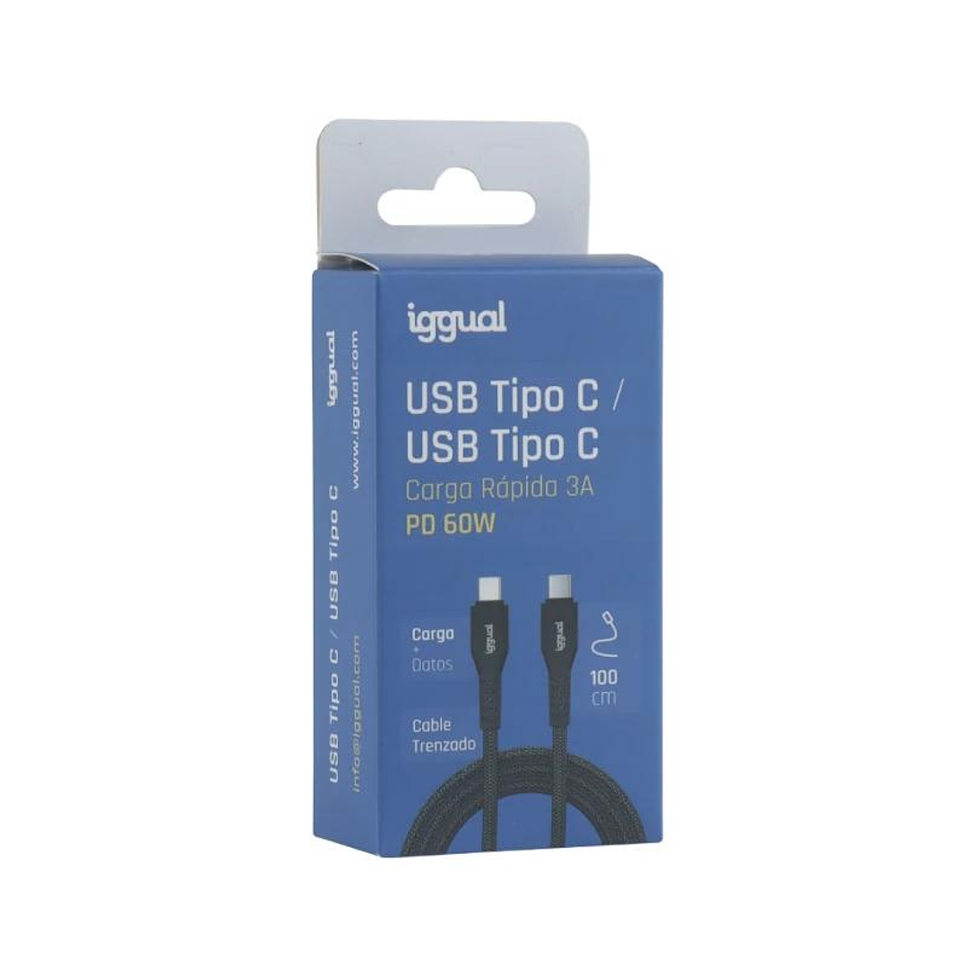 iggual Cable USB-C a tipo C 60W 3A 100 cm trenzado 3