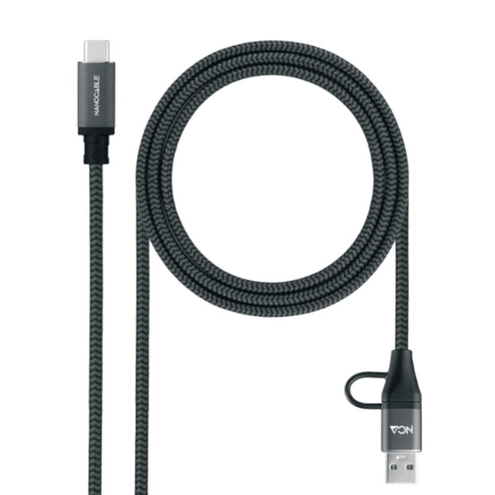 Nanocable Cable USB3.2 100W USB-C+A/USB-C 1 M 1