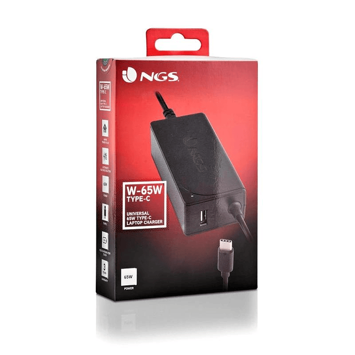 NGS CARGADOR PARA PORTATIL 65W USB C 20V/3,25A 4