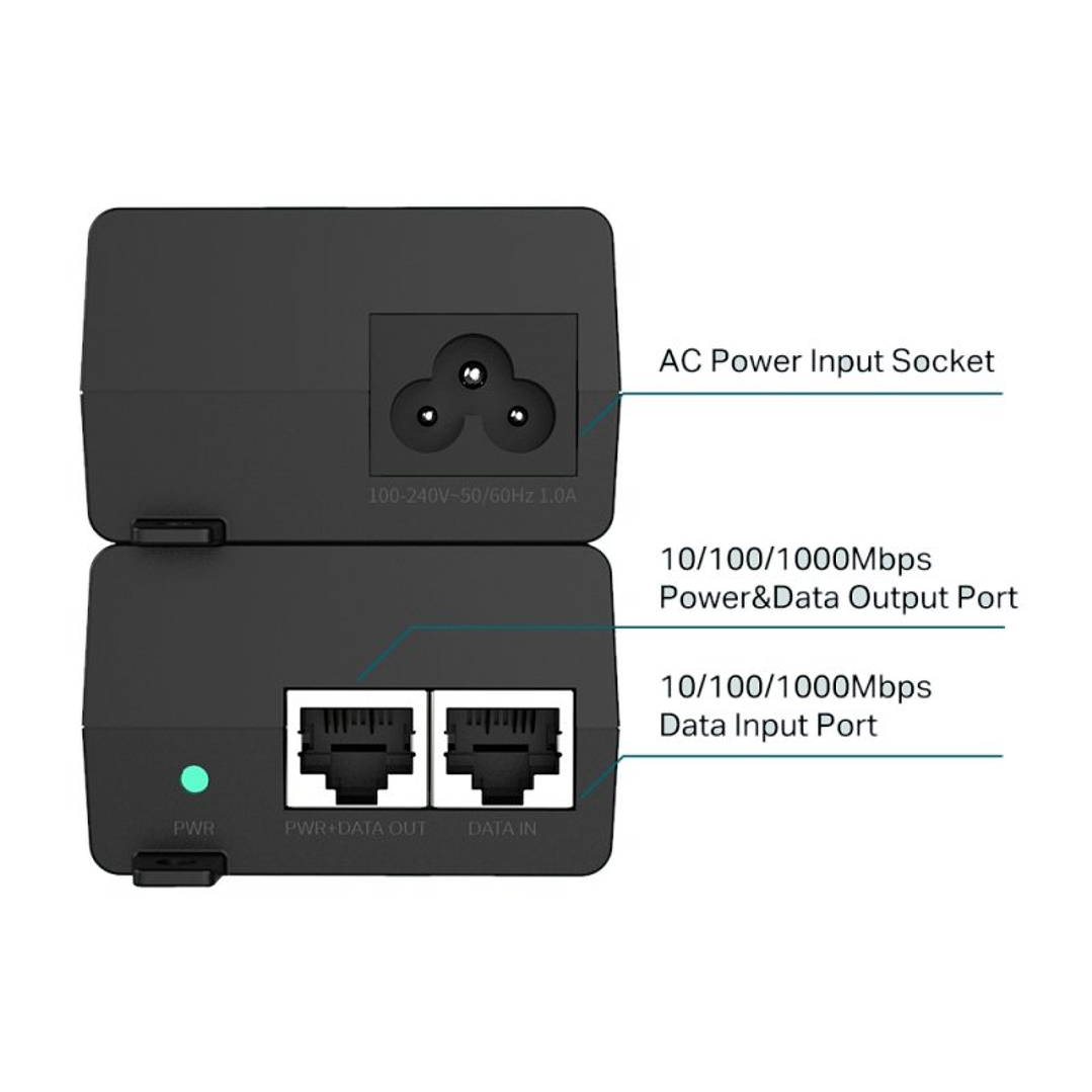 TP-Link PoE160S Inyector PoE+ 2xGb 2
