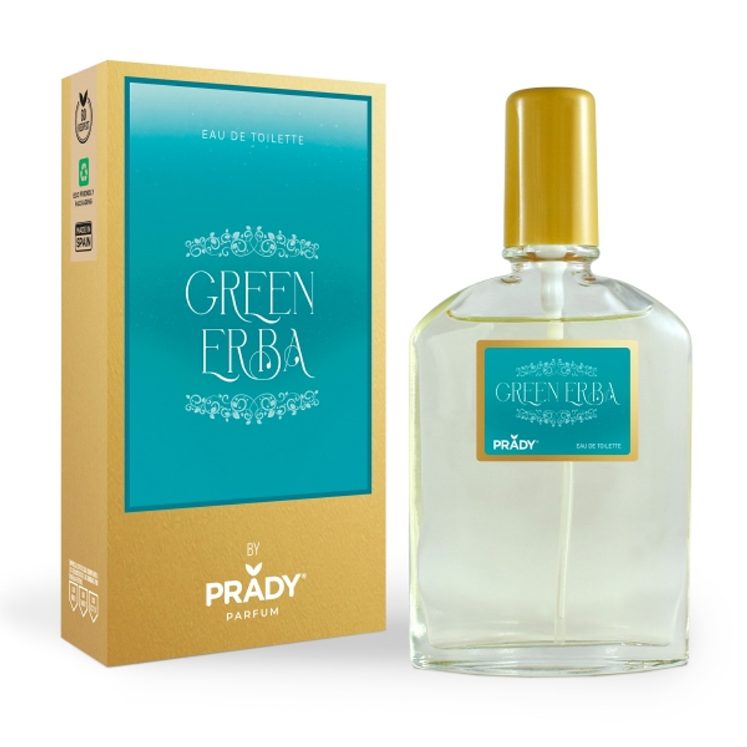 Prady Colonia Unisex Green Erba - Frasco de 90 ml - Spray Pulverizador 1