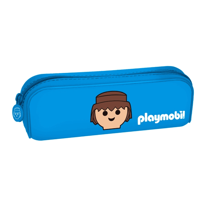 Dohe Playmobil Portatodo de Silicona - Cierre con Cremallera y Tirador de Goma - Color Azul 1