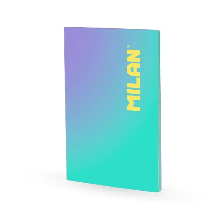 Milan Sunset Libreta Encolada Formato A4 Pautado 7mm - 48 Hojas de 95 gr/m2 Microperforadas - Color Turquesa/Violeta 1