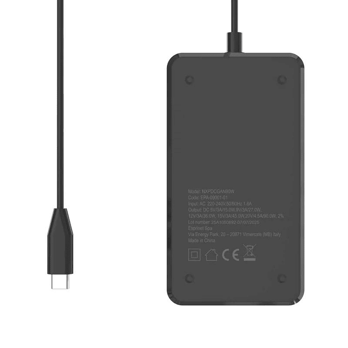NILOX Alimentador gan usb-c para portátil -90w 2