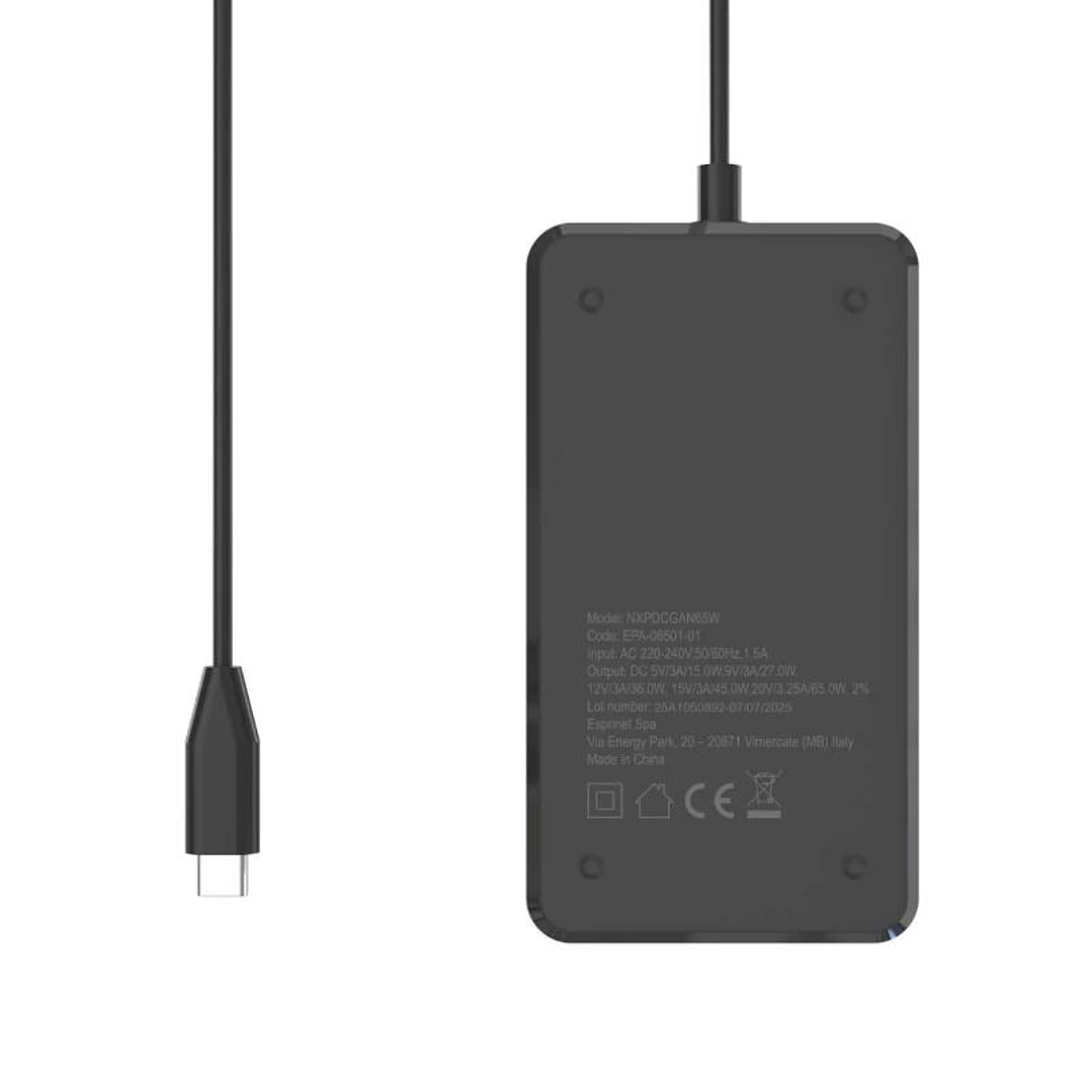 NILOX Alimentador gan usb-c para portátil - 65w 2