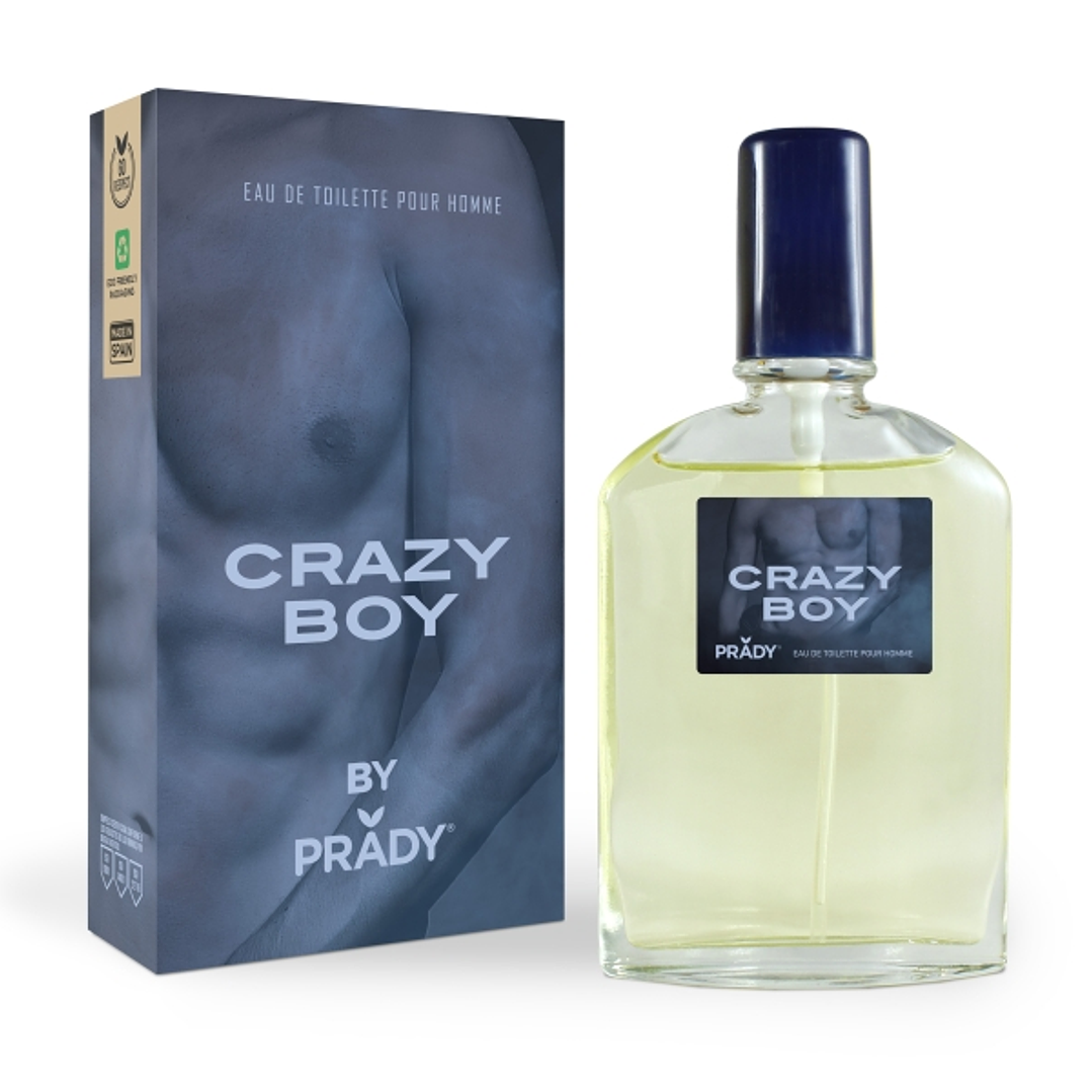 Prady Colonia de Hombre Crazy Boy - Frasco de 90 ml - Spray Pulverizador 1