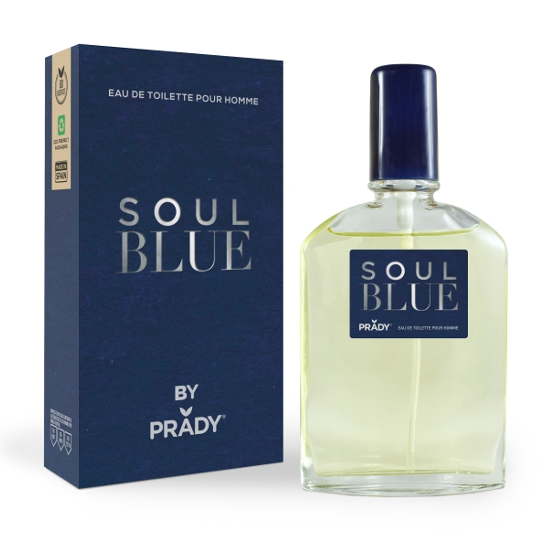 Prady Colonia de Hombre Soul Blue - Frasco de 90 ml - Spray Pulverizador 1