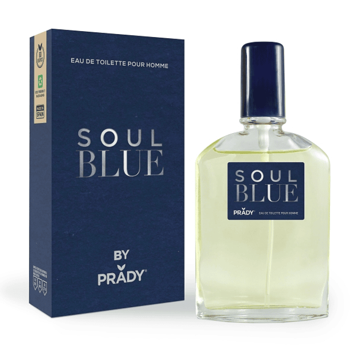Prady Colonia de Hombre Soul Blue - Frasco de 90 ml - Spray Pulverizador 1