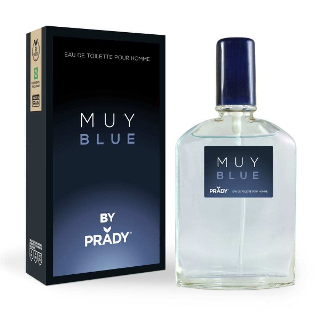 Prady Colonia de Hombre Muy Blue - Frasco de 90 ml - Spray Pulverizador 1