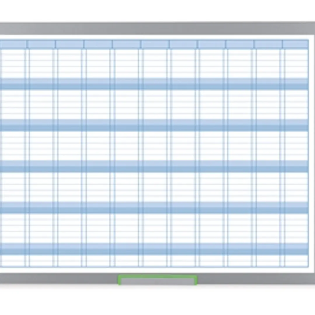 Nobo Performance Plus Planificador Anual de Pizarra Magnetica 725x50x1178mm - Pantalla con Fecha y Hora - Incluye Rotulador y Kit Magnetico 1
