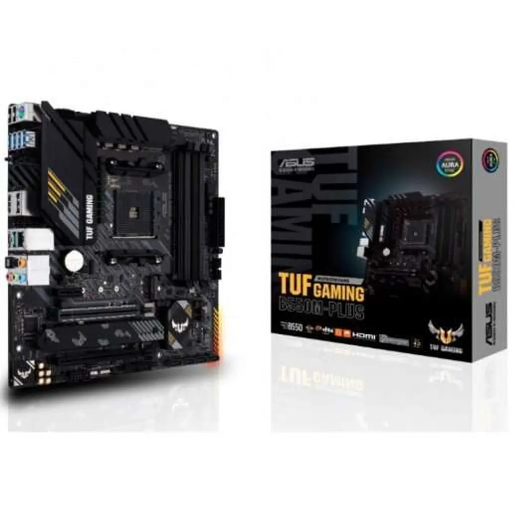 Asus TUF Gaming B550M-Plus Placa Base AMD - HDMI, DisplayPort, PCIe 4.0, M2, Sata III, USB 2.0, 3.2, USB-C, RJ-45 1