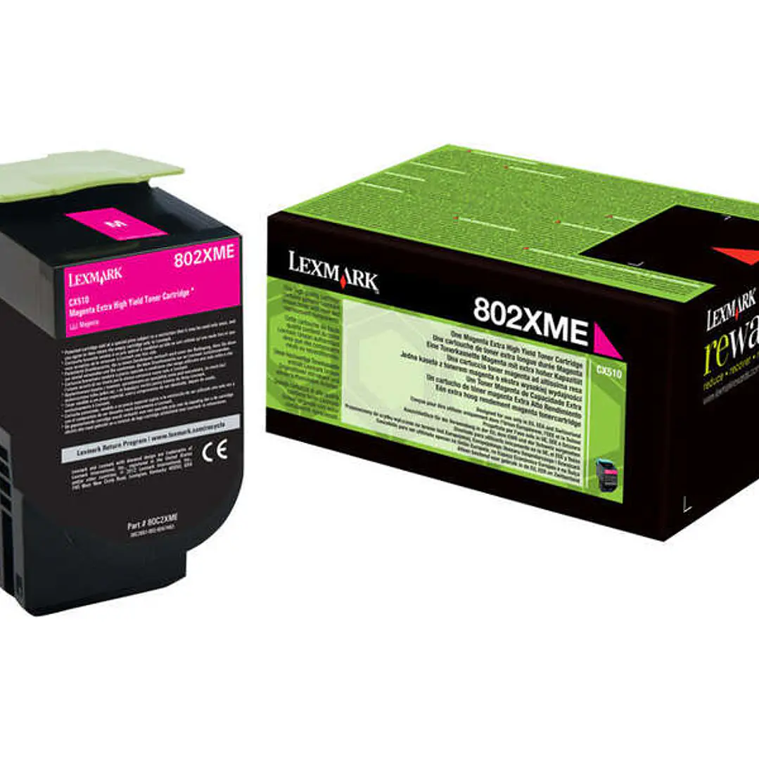 Lexmark CX510 Magenta Cartucho de Toner Original - 80C2XM0/80C2XME/80C0X30/802XM 1