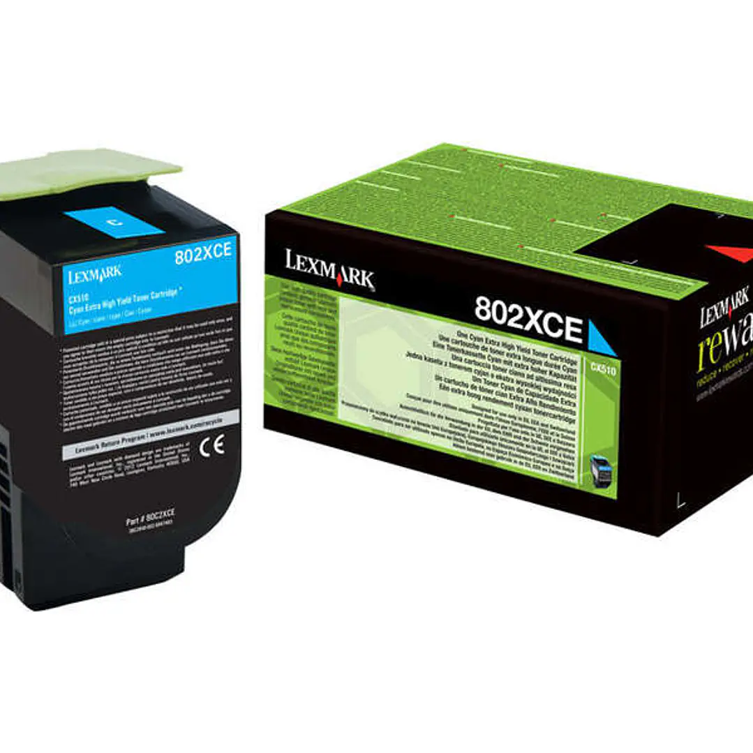 Lexmark CX510 Cyan Cartucho de Toner Original - 80C2XC0/80C2XCE/80C0X20/802XC 1