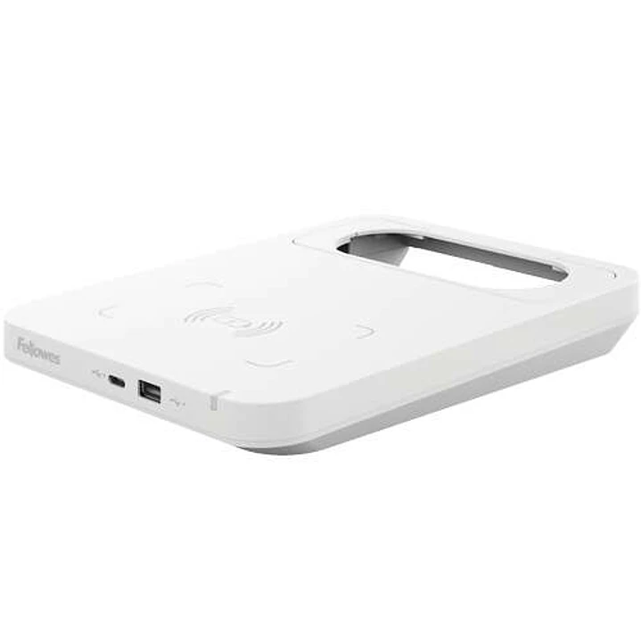 Fellowes Tallo Cargador Inalambrico - 2 Puertos USB - Carga Rapida - Color Blanco 1