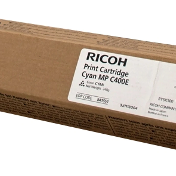 Ricoh Aficio MP-C300/MP-C400/MP-C401 Cyan Cartucho de Toner Original - 842238/842039/841551/841300 1