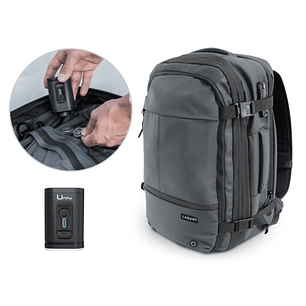 Lagart Mochila de Viaje Vacuum 20L Extensible a 42L - Medidas 48x30x20cm - Vaciador de Aire Incluido - Bolsillo Trasero Anti-robo - Cremallera Lateral