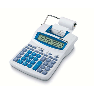 Ibico 1214X Calculadora Semi-Profesional Pantalla LCD 12 Digitos - Impresion a 2 Colores - Velocidad de Impresion 2.4 Lineas por Segundo - Color Blanc