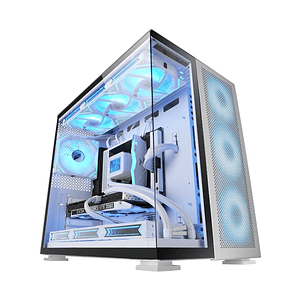 Mars Gaming MC-NOVA2 Caja Torre E-ATX - Aluminio de Grado Aeroespacial - Doble Cristal Templado Continuo sin Marco - Gestion de Cableado Interno - 7 R