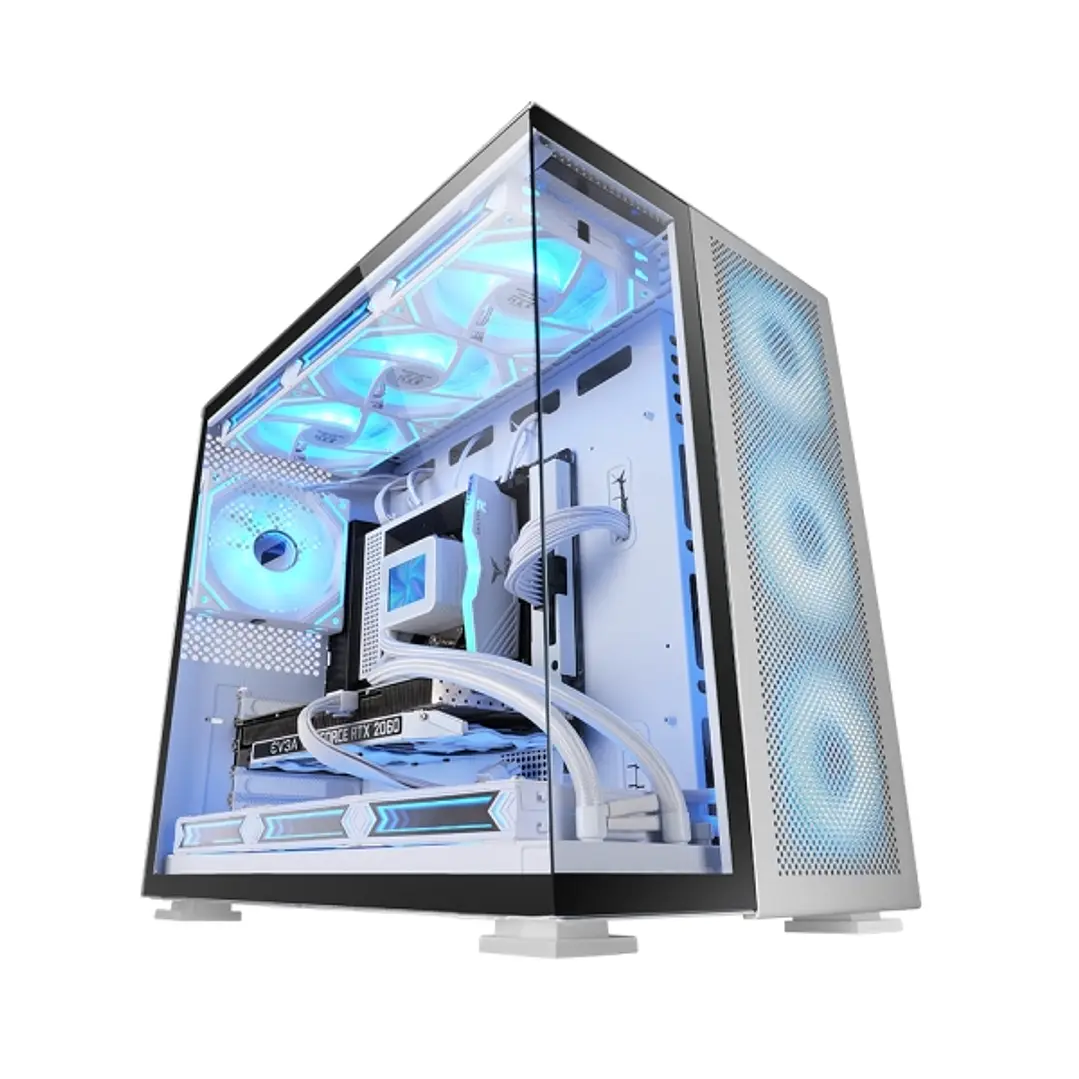 Mars Gaming MC-NOVA2 Caja Torre E-ATX - Aluminio de Grado Aeroespacial - Doble Cristal Templado Continuo sin Marco - Gestion de Cableado Interno - 7 R 1