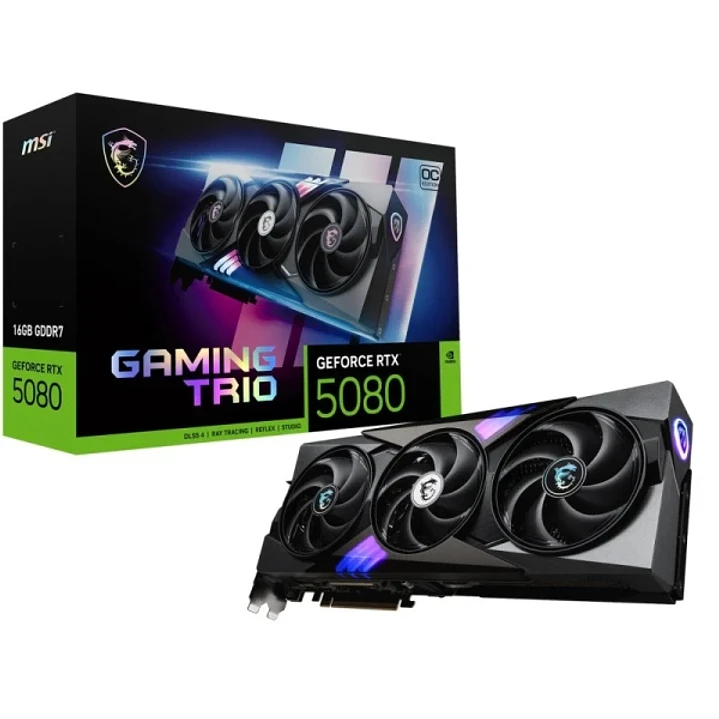 MSI GeForce RTX 5080 Gaming Trio OC Tarjeta Grafica 16GB GDDR7 Reflex 2 RTX AI DLSS4 1