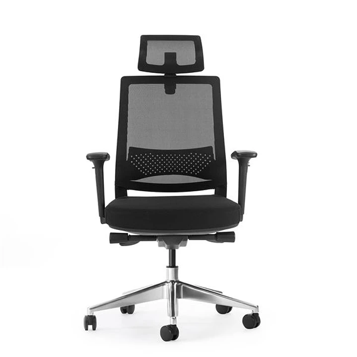 Cromad Senior SE1600 Silla de Oficina - Altura Ajustable con Elevador de Gas de Grado 4 - Soporte Lumbar y Reposacabezas Ajustables - Respaldo de Mall 1