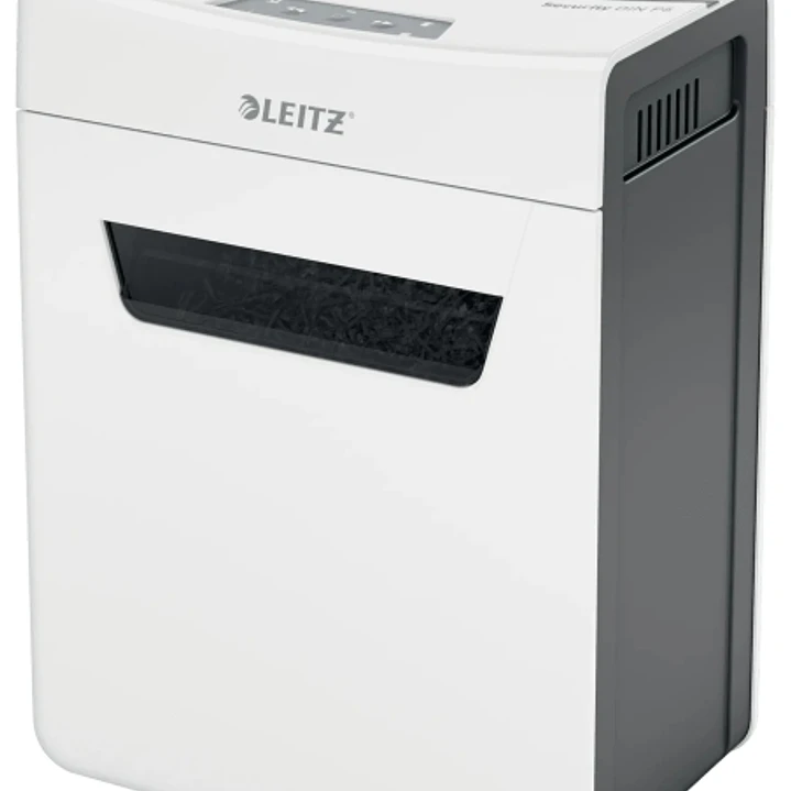 Leitz IQ Protect Premium 4M Destructora de Papel Manual Micro Corte P-5 - Destruye hasta 4 Hojas - Ultrasilenciosa - Papelera de 14L - Color Blanco/Gr 1