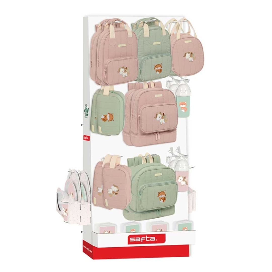 Safta Expositor con 10 Ganchos para Mochilas - Carton Reciclado - Facil de Organizar y Exhibir - Contribuye al Cuidado Ambiental - 650x280x1580mm - Co 1