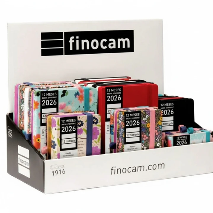 Finocam Minimal Design Expositor con 26 Agendas Minimal Surtidas - Anual 2026 - Color Surtidos 1