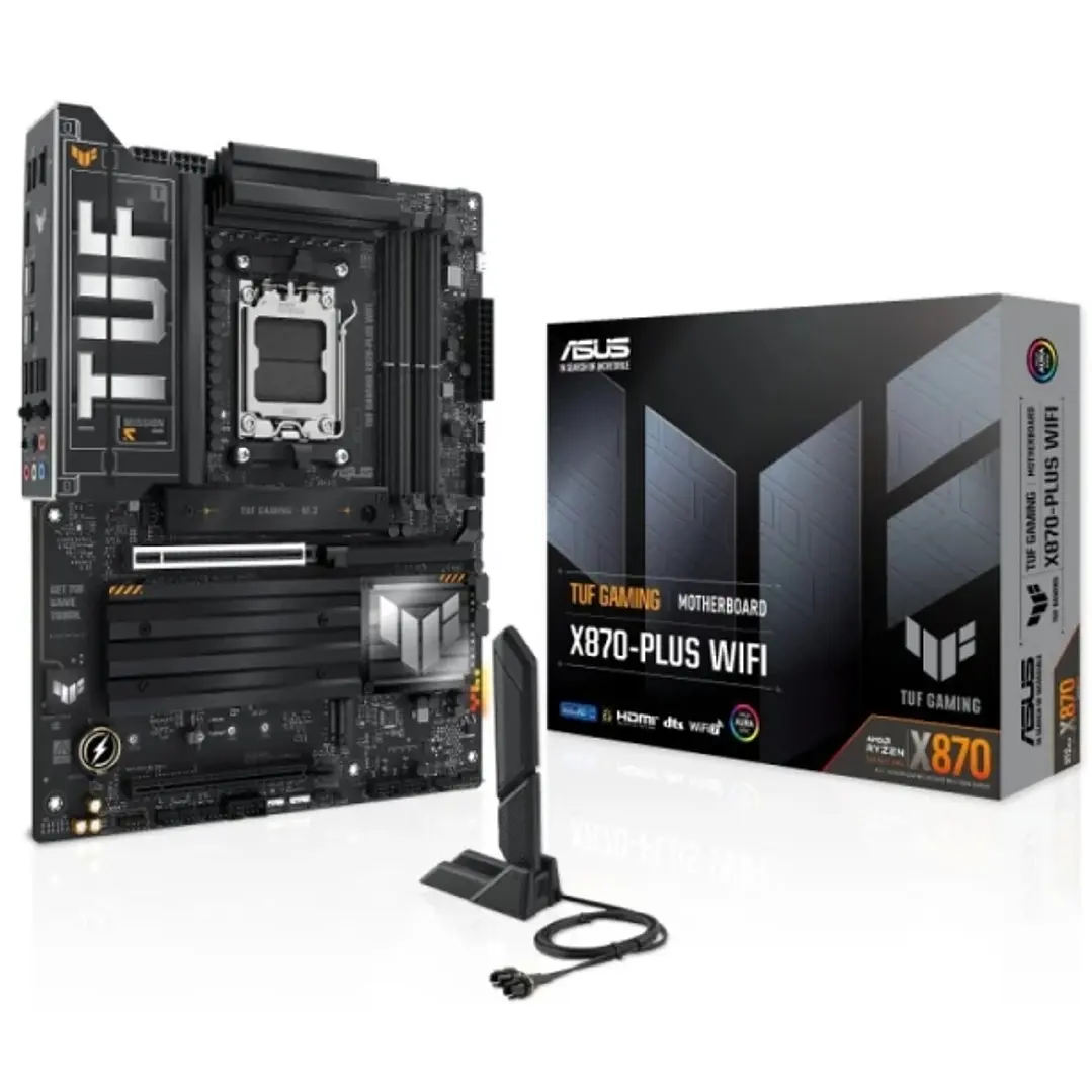 Asus TUF Gaming X870-PLUS WIFI Placa Base AM5 - WiFi, Bluetooth, HDMI, 4x DDR5, 2x SATA III, 4x M.2, PCIe 4.0, USB 2.0, 3.2, RJ-45, DisplayPort - Fact 1