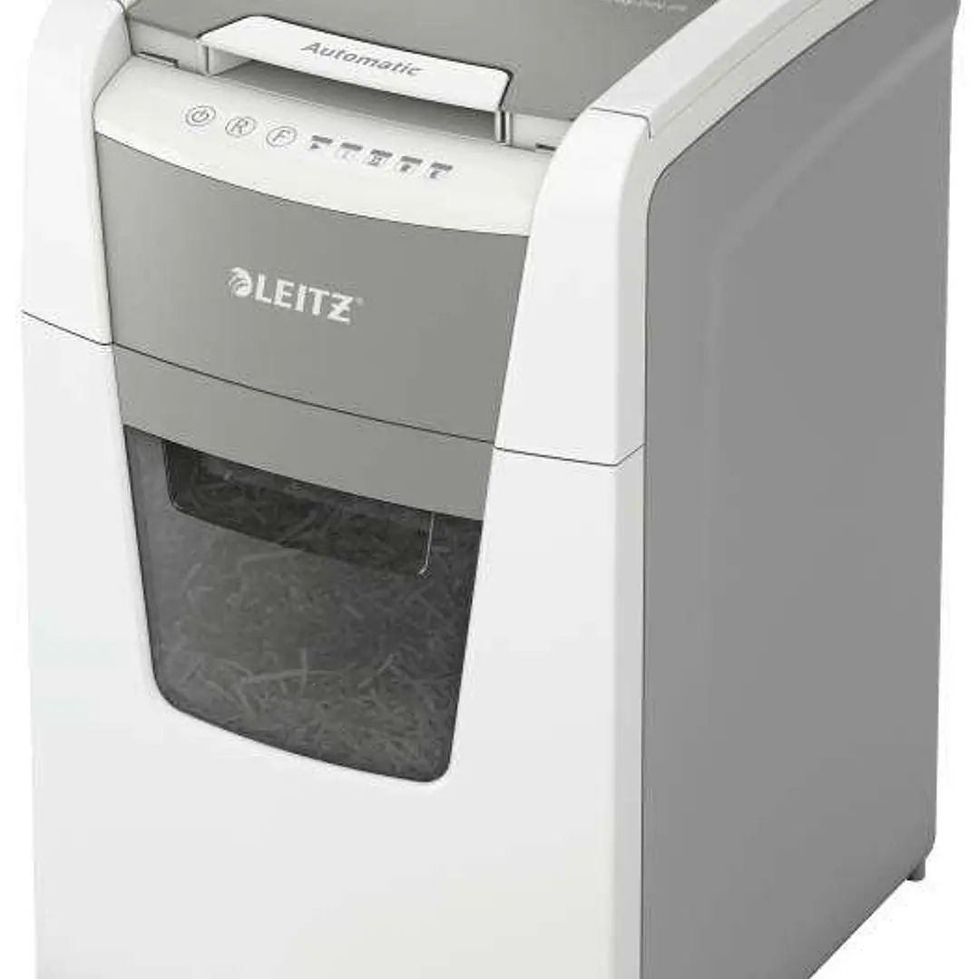 Leitz IQ 150 Autofeed P5 Destructora de Papel Automatica Micro Corte P-5 - Autoalimentacion 150 Hojas, Manual 6 Hojas - Papelera de 44L - Color Blanco 1