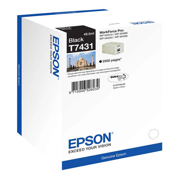 Epson T7431 Negro Cartucho de Tinta Original - C13T74314010 1