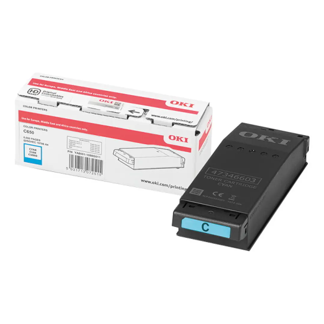 OKI C650 Cyan Cartucho de Toner Original - 9006127 1