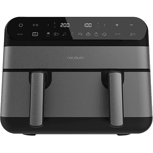 Cecotec Cecofry Advance 9000 Freidora de Aire Doble - 2800W - Capacidad 9L - Temperatura Regulable - Acero Inoxidable - Panel Tactil - Pared Divisoria