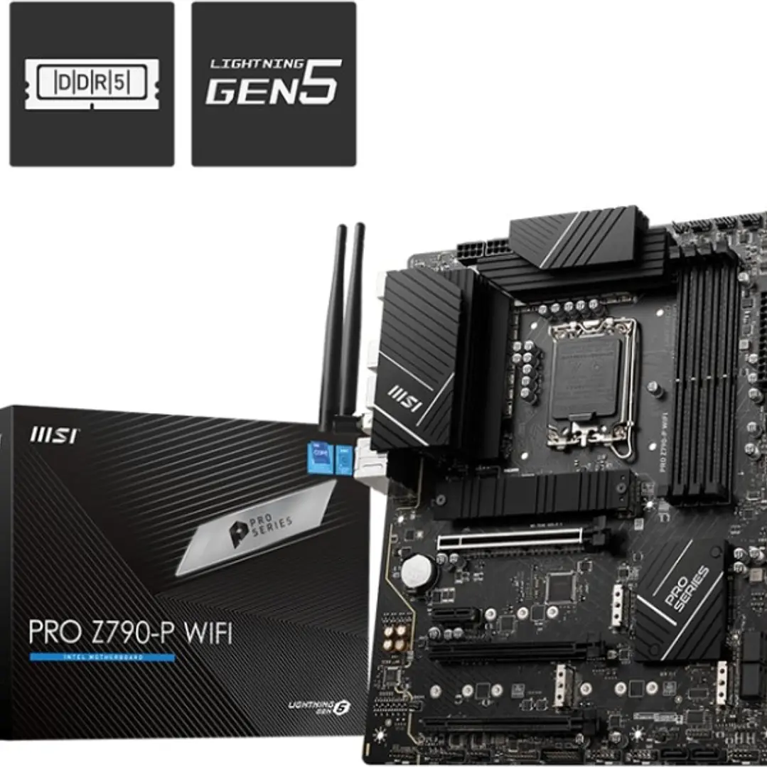 MSI Placa Base PRO Z790-P WIFI Intel 1700 4xDDR5-SDRAM - HDMI, DP, M.2, USB3.2, USB-C, ATX 1