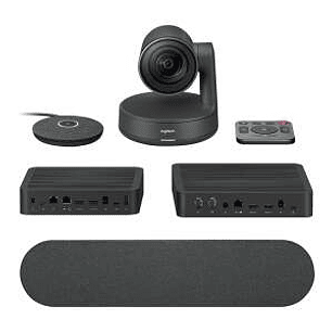 Logitech Rally Kit de Videoconferencias Camara PTZ Ultra HD 4K USB-C 3.0 - Altavoz con Cancelacion de Eco - Microfono con Alcance hasta 4.5m - Hub de 