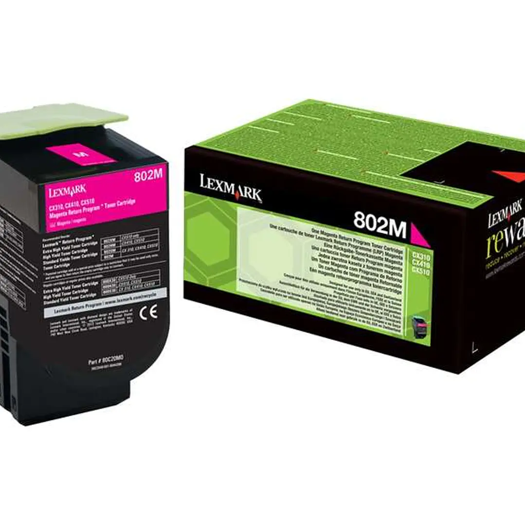 Lexmark CX310/CX410/CX510 Magenta Cartucho de Toner Original - 80C20M0/80C20ME/802M 1