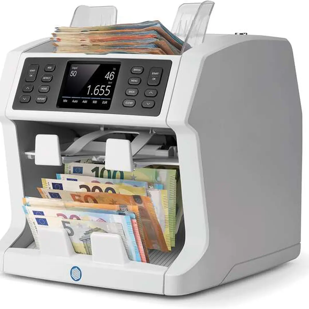 Safescan 2985-SX Contadora de Billetes (Gen3) - Procesamiento Avanzado de Efectivo - Clasificacion por Divisa, Denominacion y Validez - Deteccion de F 1