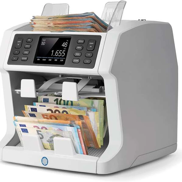 Safescan 2985-SX Contadora de Billetes (Gen3) - Procesamiento Avanzado de Efectivo - Clasificacion por Divisa, Denominacion y Validez - Deteccion de F 1