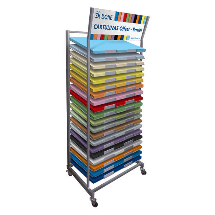 Dohe Expositor Metalico de Cartulinas 65x50cm - 20 Baldas Ajustables - Resistente y Duradero - Ideal para Exhibir Productos o Informacion 1